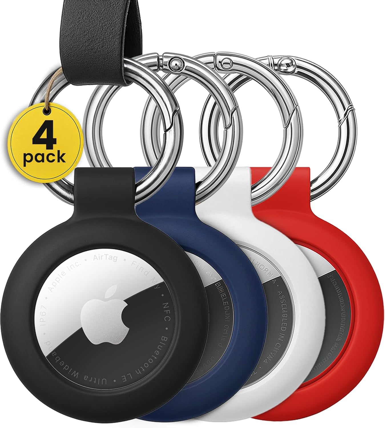 EVEO Airtag Keychain Holder – 4 Pack