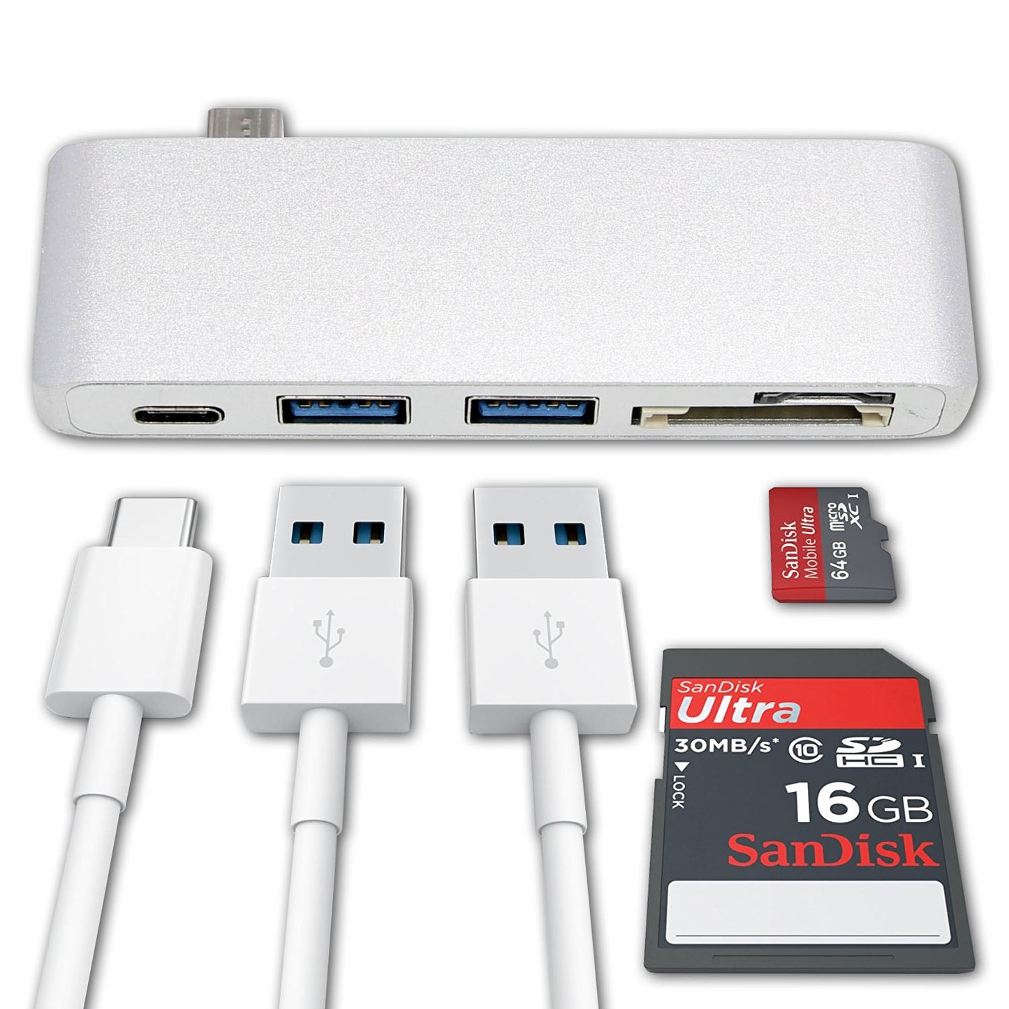 ULTIMAXX USB 3.0 TYPE-C HUB-SIL