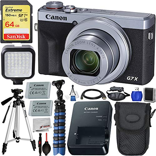 Canon PowerShot G7 X Mark III Digital Camera (Silver#3638C001) with Premium Accessory Bundle
