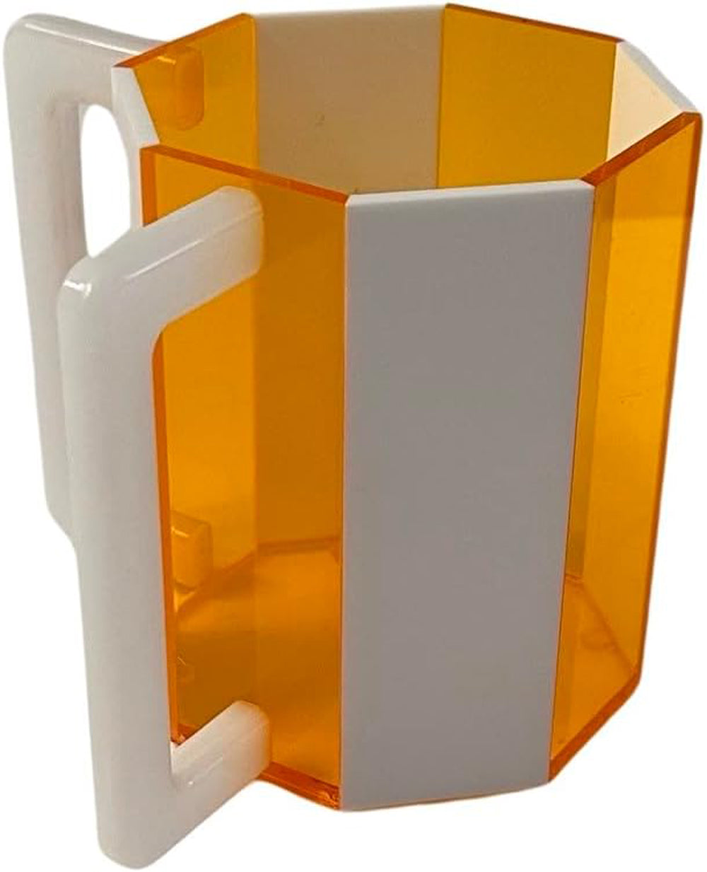 Ready Covers Lucite Netilat Yadayim Washing Cup - Modern Juidaica Jewish Ritual Wash Cup with Dual Handles, 5 Tall (Orange/White)