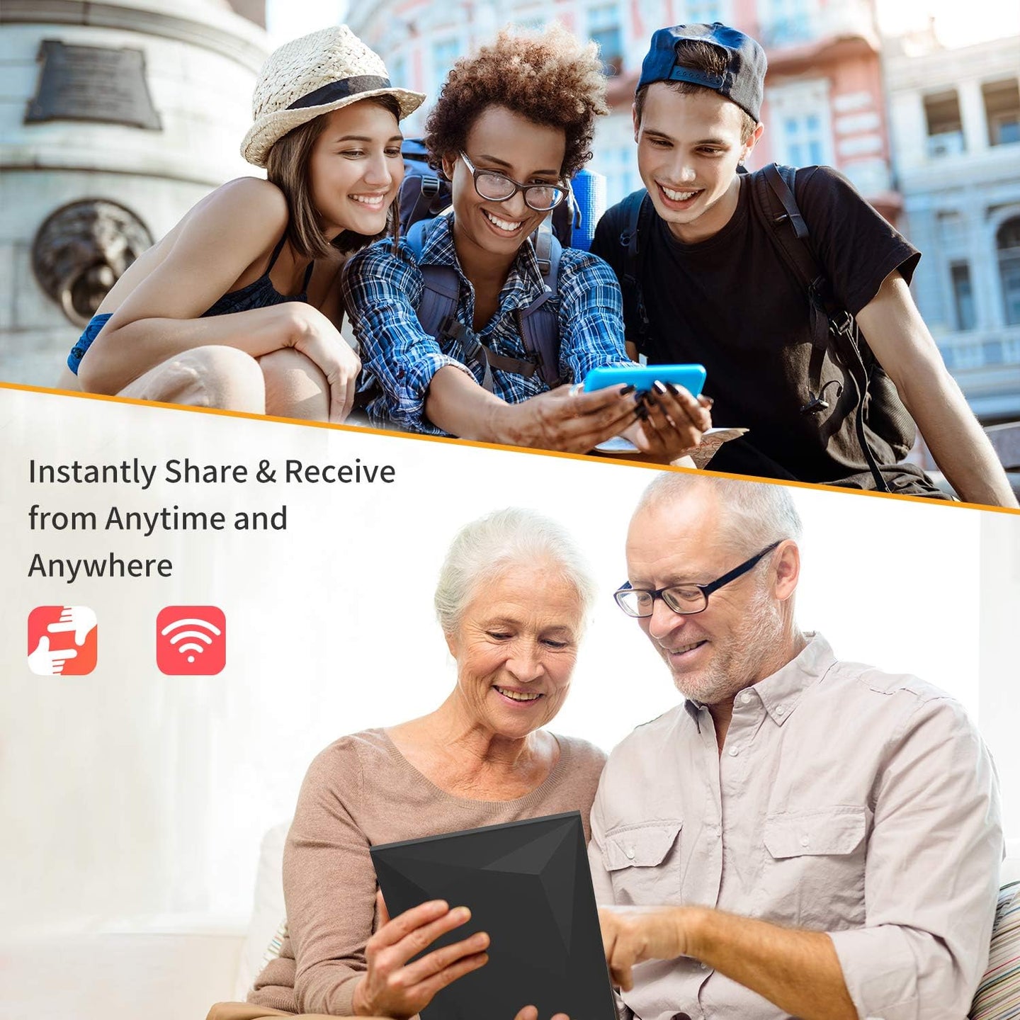 ULTIMAXX 10.1 DIGITAL PHOTO FRAME, w/ 64GB, WIFI, 160,000 PICS Powered by Frameo