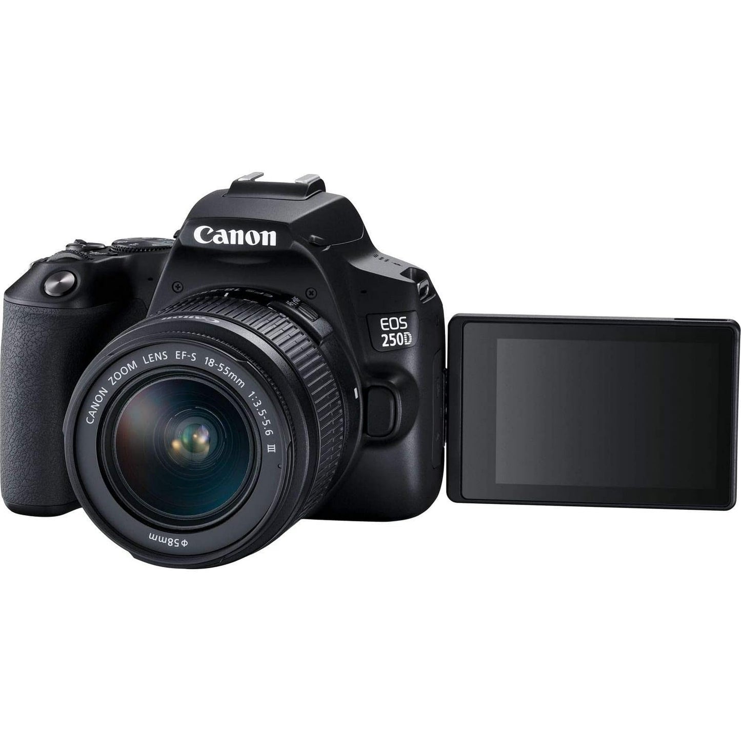 SSE Canon EOS 250D (Rebel SL3) DSLR Camera with 18-55mm DC III Lens & Essential Accessory Bundle ? Includes: SanDisk Ultra 64GB SDXC Memory Card, Extended Life Battery, Slave Flash, 57? Tripod & More