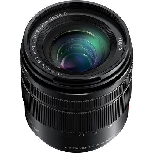 Panasonic Lumix G Vario 12-60mm f/3.5-5.6 ASPH. Power O.I.S. Lens Bundle with Manufacturer Accessories & Accessory Kit (13 Items) (White Box) - International Version (No Warranty)