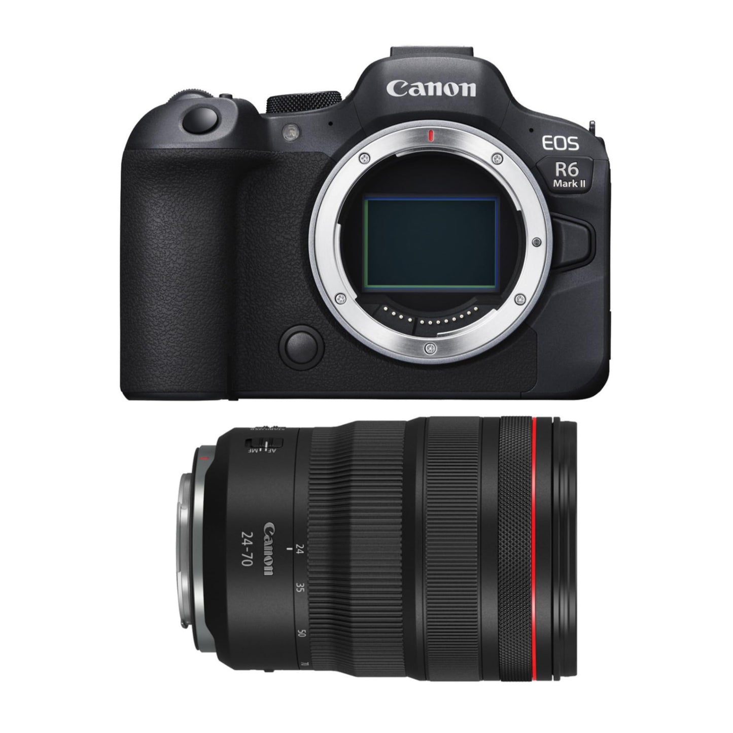 Canon EOS R6 Mark II Mirrorless Camera w/RF 24-70mm f/2.8 L (2 Items) (Renewed)