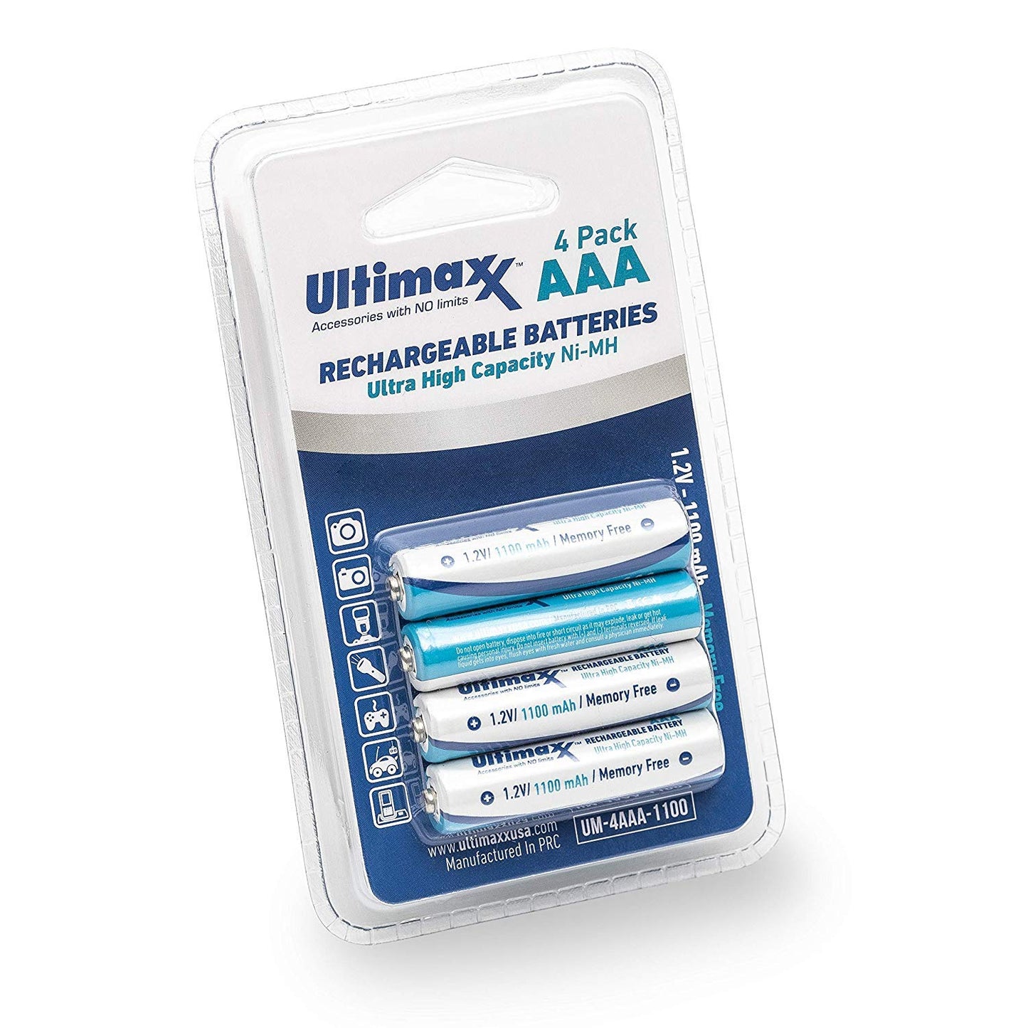 Ultimaxx Charger with Batteries ? 8 Port Battery Charger with 1x AA Batteries 3150mAh and 1x AAA Batteries 1100mAh Memory Free- Rechargeable, Ni-MH, Durable & Long-Lasting Batteries