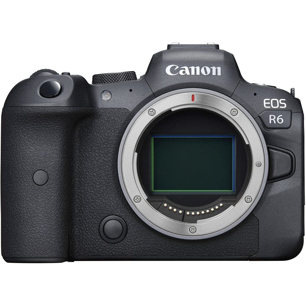 Canon EOS R6 Mirrorless Digital Camera (Body) with Starter Accessory Bundle. Bundle Includes: 64GB Ultra Memory Card, 1x Canon LP-E6NH Battery, Battery Charger for LP-E6NH Batteries, Soft Padded Carrying Case, and More
