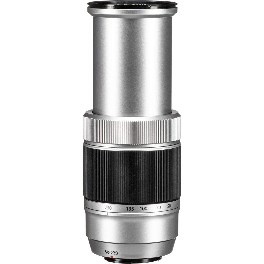 FUJIFILM XC 50-230mm f/4.5-6.7 OIS II Lens (Silver) with 17PC Accessory Bundle ? Includes: 3PC Multi Coated HD Filter Set (UV, CPL, FLD) + 4PC Close-Up Macro Lens Set + More