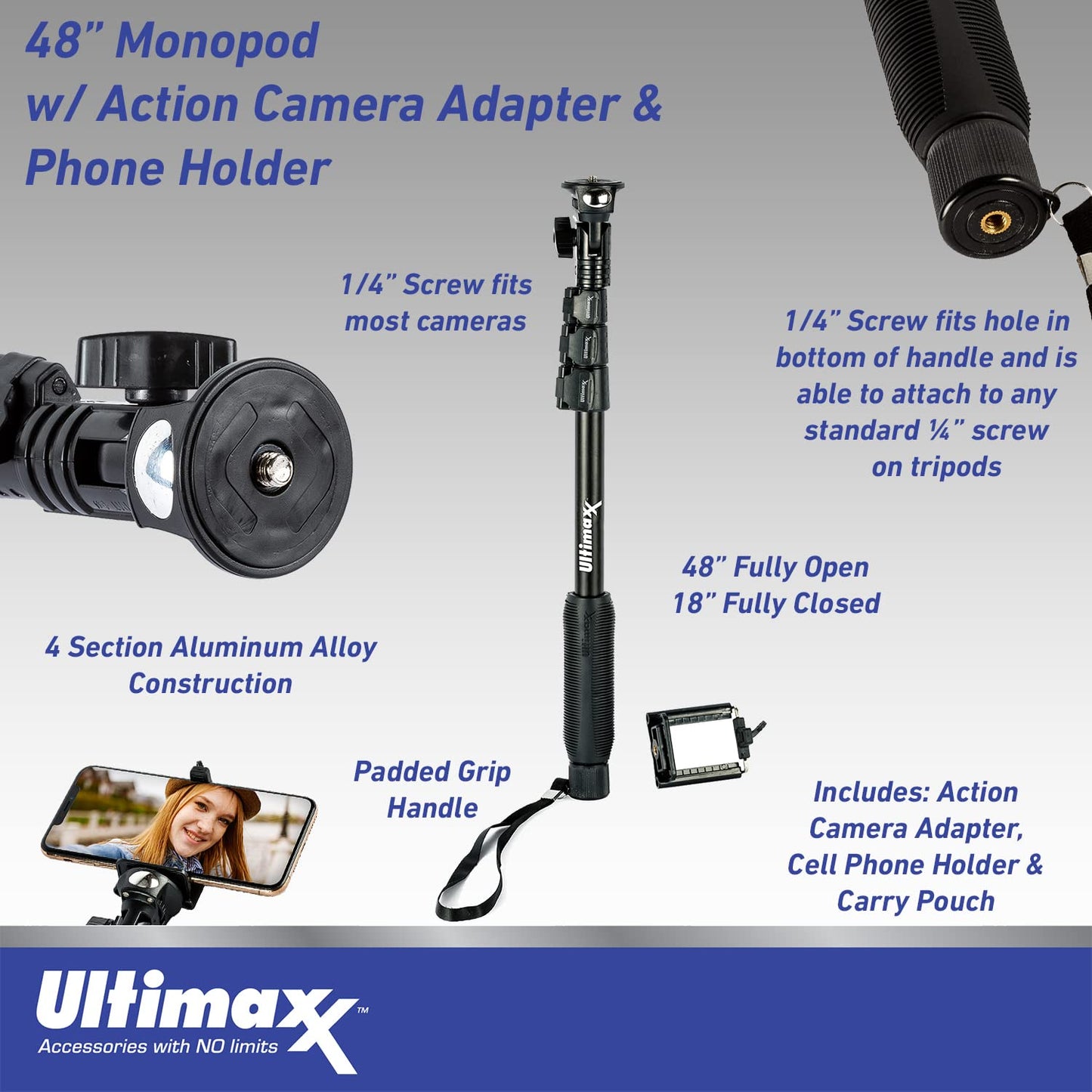 Ultimaxx Starter Sigma 150-600mm f/5-6.3 Lens Bundle (F-Mount) - Includes: Protective UV Filter, Lightweight 48? Monopod, Universal Lens Cap Keeper & More (12pc Bundle)
