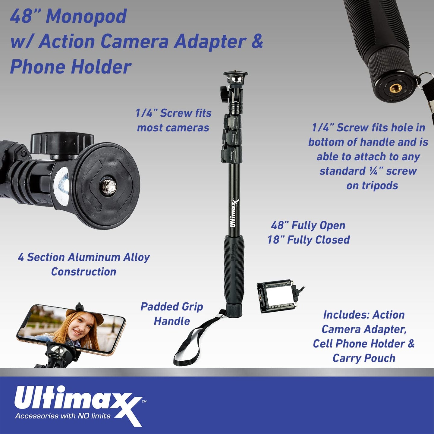 Ultimaxx Starter Sigma 150-600mm f/5-6.3 Lens Bundle (F-Mount) - Includes: Protective UV Filter, Lightweight 48? Monopod, Universal Lens Cap Keeper & More (12pc Bundle)