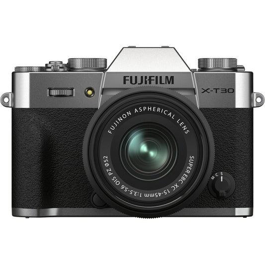 FUJIFILM X-T30 II Mirrorless Camera with XC 15-45mm OIS PZ Lens (Silver) OPEN BOX