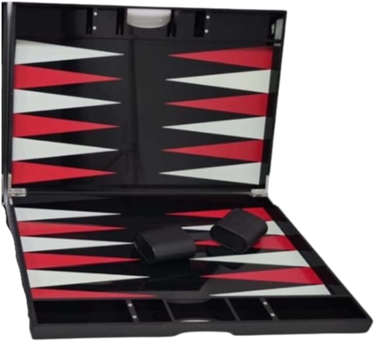 Lucite Acrylic Backgammon Set 18 Large Premium Board and Pieces (Black/Red)