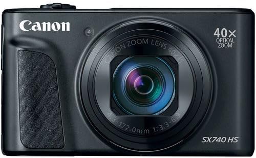 Canon PowerShot SX740 HS Digital Camera (Black) 5PC Bundle - Includes 16GB SD Memory Card + Point & Shoot Case + Extra Battery + Microfiber Cleaning Cloth