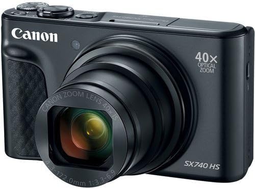Canon PowerShot SX740 HS Digital Camera (Black) 5PC Bundle - Includes 16GB SD Memory Card + Point & Shoot Case + Extra Battery + Microfiber Cleaning Cloth