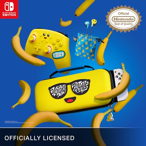 PowerA Wired Earbuds for Nintendo Switch – Fortnite Peely, 3.5 mm, Wired, Officially Licensed, Bonus Virtual Item and Matching Peely Drawstring Bag Included