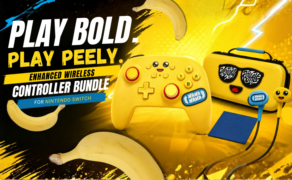 PowerA Enhanced Wireless Controller for Nintendo Switch/Switch 2 / Switch Lite/OLED Model - Peely - Gamepad, game controller, Officially Licensed
