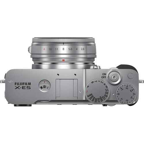 FUJIFILM X-E5 Mirrorless Camera with XF 23mm f/2.8 Lens Bundle, Includes: ProGrade Digital 128GB UHS-II SDXC Memory Card, Spare Battery and More (6 Items) (Silver)