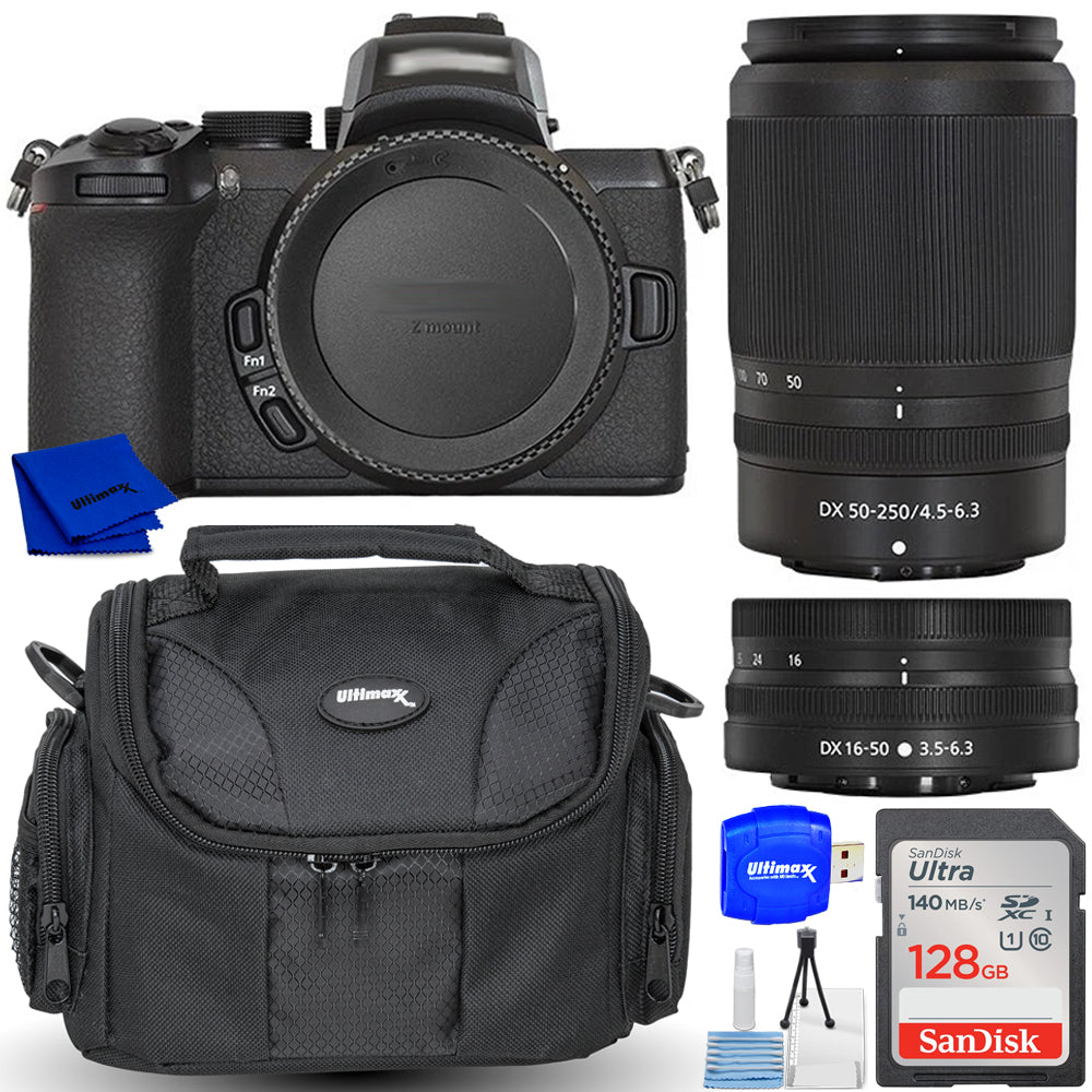 Nikon Z50 II Mirrorless Camera with 16-50mm & 50-250mm Lenses PPCKIT Bundle 1
