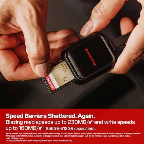 SANDISK 256GB Extreme SD UHS-I Card - Up to 230MB/s Read Speed and 160MB/s Write Speed, 4K UHD Video, U3, V30 - SDSDXV9-256G-GUCIN