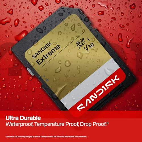 SANDISK 256GB Extreme SD UHS-I Card - Up to 230MB/s Read Speed and 160MB/s Write Speed, 4K UHD Video, U3, V30 - SDSDXV9-256G-GUCIN