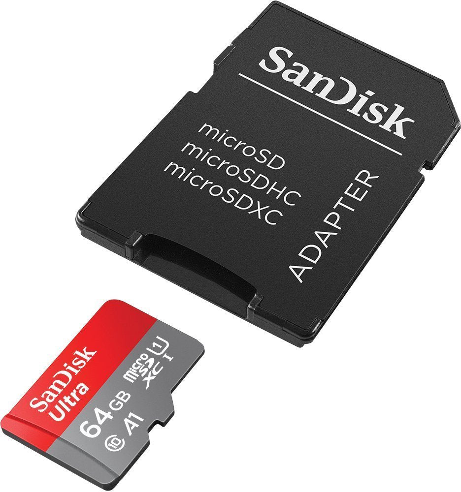 Sandisk Ultra 64GB Micro SDXC UHS-I Card with Adapter -  100MB/s U1 A1 - SDSQUAR-064G-GN6MA