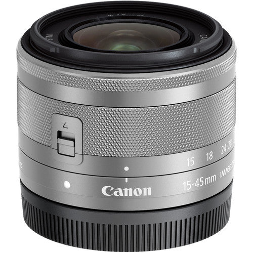Canon EF-M 15-45mm f/3.5-6.3 IS STM Zoom Lens (Silver) White Box