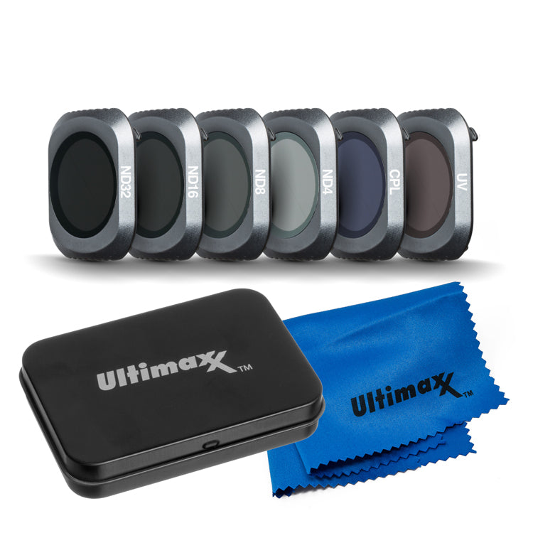 ULTIMAXX 8 Piece Mavic 2 Pro Filter Kit - UV, CPL, ND4, ND8, ND16, ND32, Case and Cloth