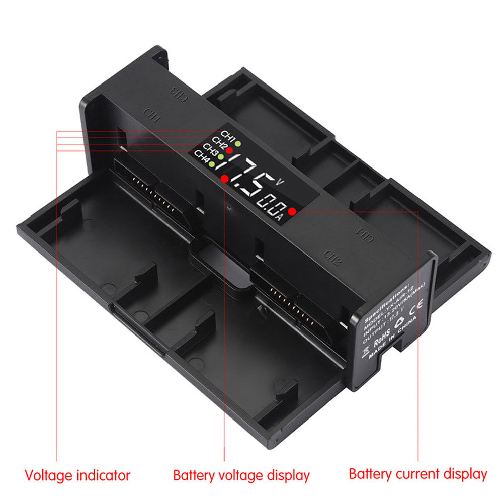 ULTIMAXX Mavic 2 Charger Hub / 4 Batteries / LED Screen / Folding