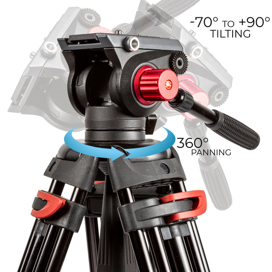 ULTIMAXX 72 Professional Deluxe Video Tripod