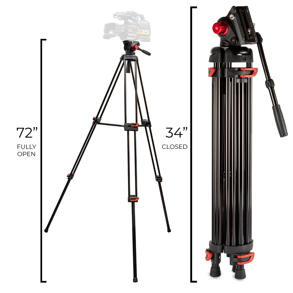 ULTIMAXX 72 Professional Deluxe Video Tripod