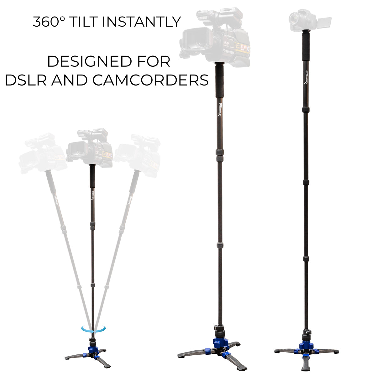 ULTIMAXX 62 Deluxe Heavy Duty Monopod w/ Step ON/OFF Base Stand