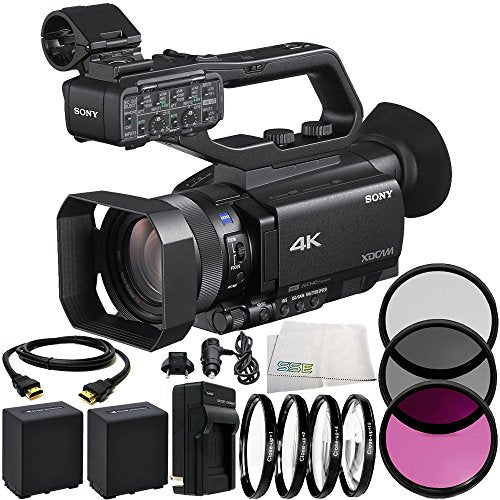 Sony PXW-Z90V 4K HDR XDCAM with Fast Hybrid AF 8PC Accessory Bundle ? Includes 2X Replacement Batteries + AC/DC Rapid Home & Travel Charger + More