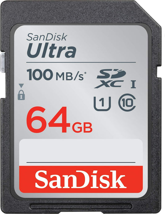 SanDisk 64GB Ultra SDXC UHS-I Memory Card - 100MB/s, C10, U1, Full HD, SD Card - SDSDUNR-064G-GN6IN