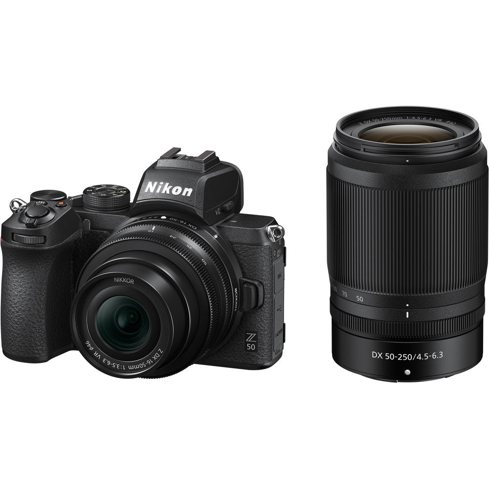 Nikon Z50 Mirrorless Digital Camera with NIKKOR Z DX 16-50mm f/3.5-6.3 VR and NIKKOR Z DX 50-250mm f/4.5-6.3 VR Lenses