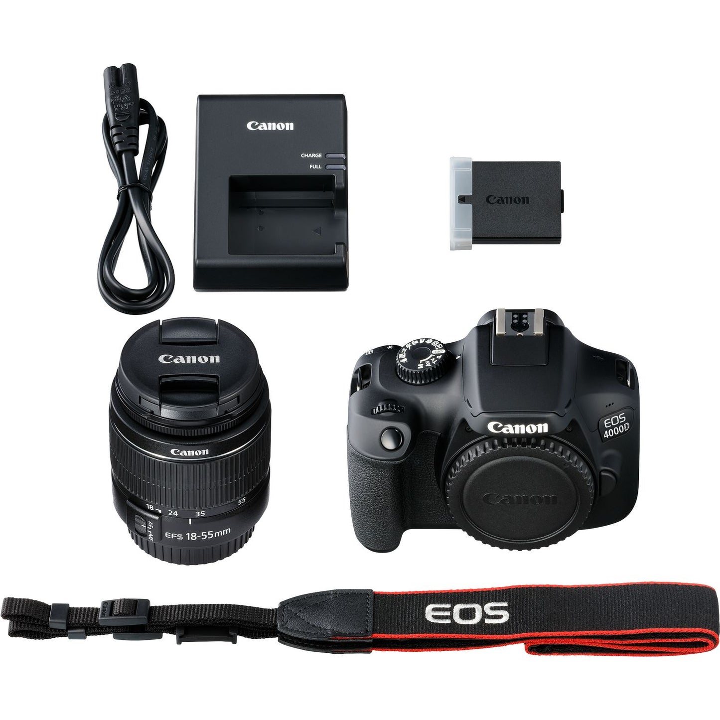 Canon EOS 4000D with EF-S 18-55mm f/3.5-5.6 III (WHITE BOX) with Starter Accessory Bundle - Includes: SanDisk Ultra 32GB SDHC Memory Card (UHS-I / Class 10), High Speed Memory Card Reader & MORE