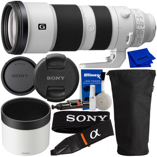 Sony FE 200-600mm f/5.6-6.3 G OSS Lens with Manufacturer Accessories (Front & Rear Lens Caps, Lens Hood, Lens Strap, Tripod Collar, Lens Case) & Deluxe Equipment Maintenance Kit
