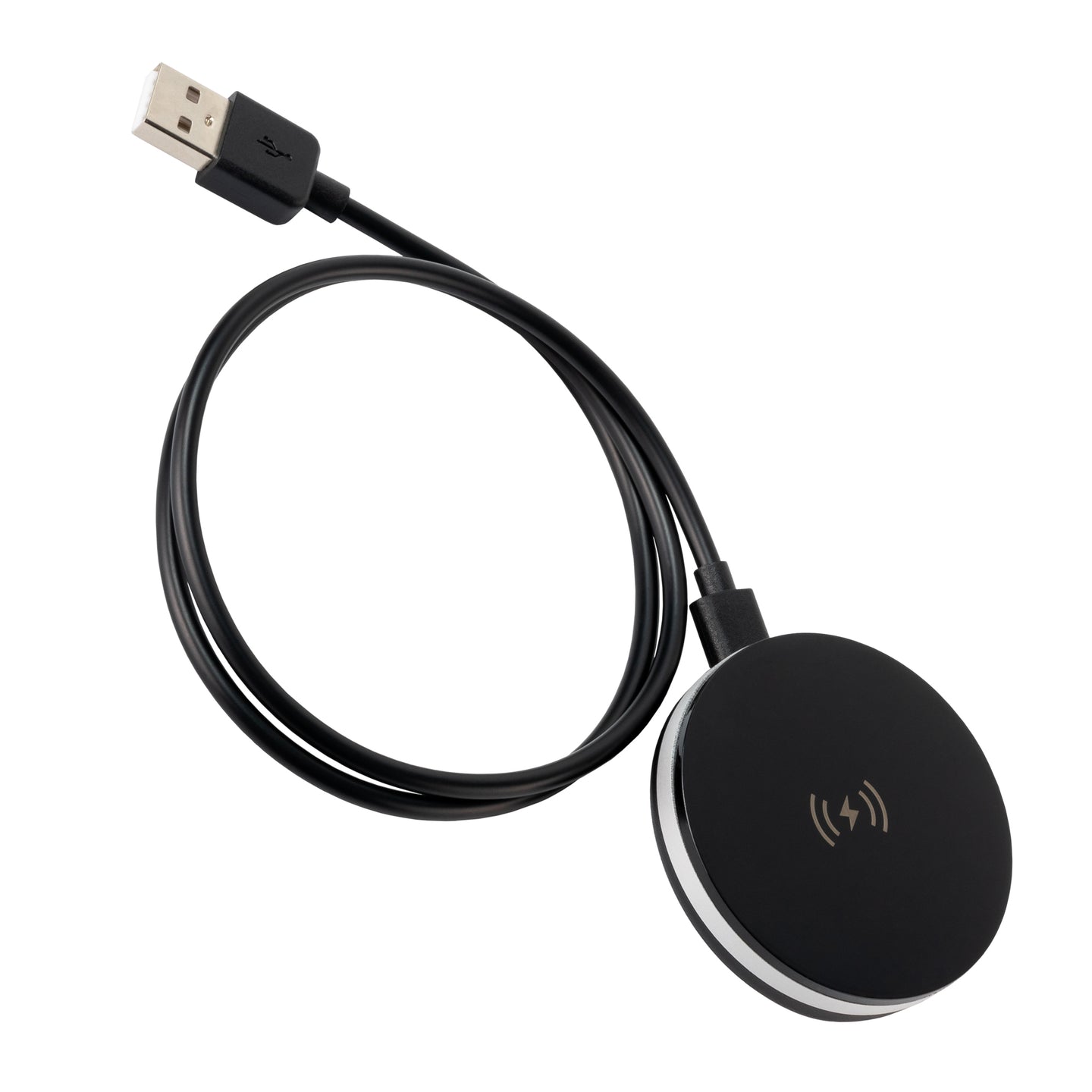 Ultimaxx Wireless Qi Fast Charger (WAFR/Ultimaxx) with Built-in USB-A Plug, 2ft USB-C to USB-A Cable