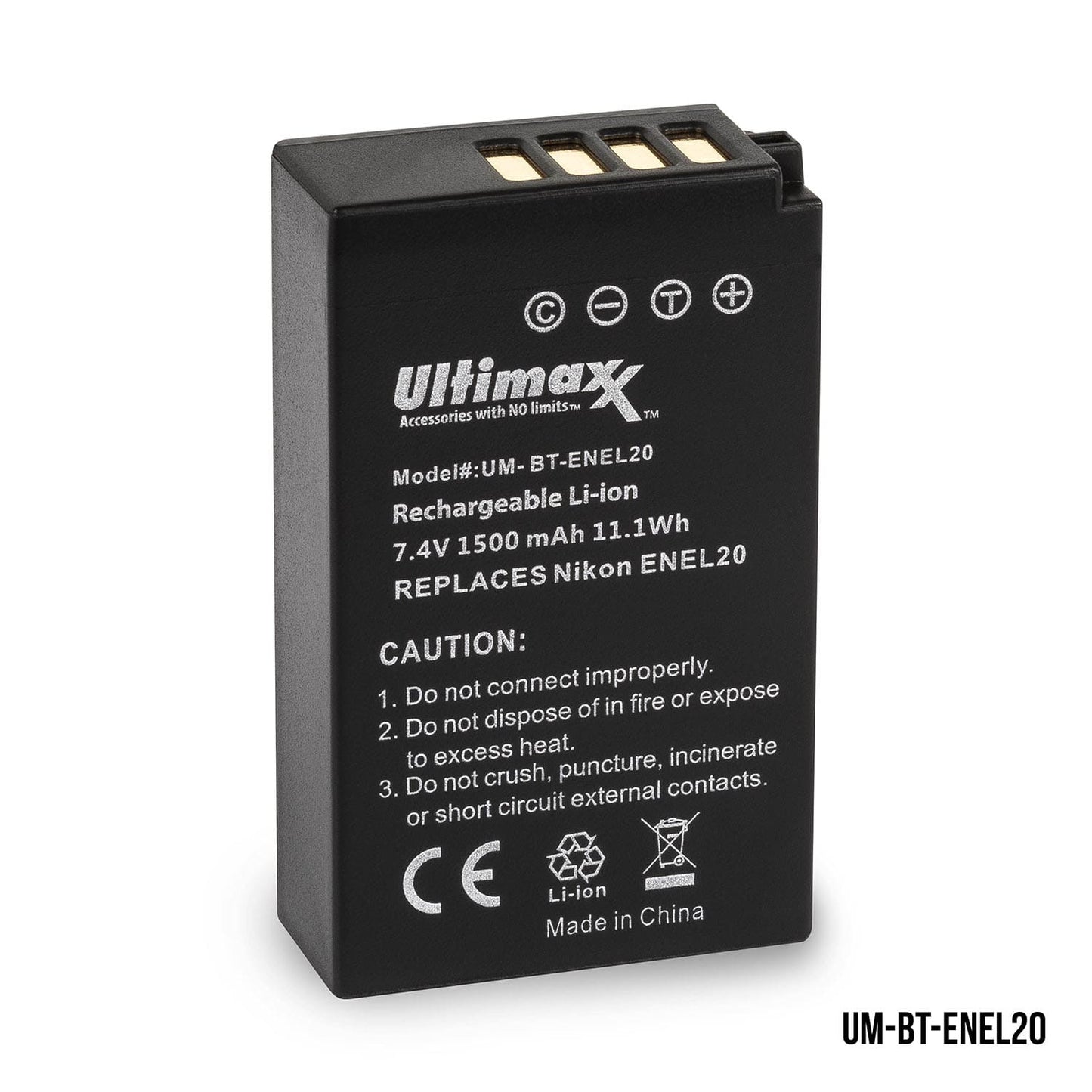 ULTIMAXX Replacement battery for Nikon ENEL20A - 1500 mah