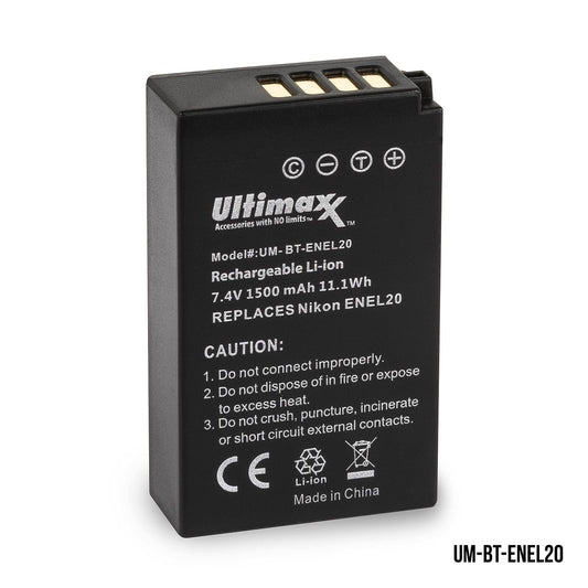 ULTIMAXX Replacement battery for Nikon ENEL20A - 1500 mah