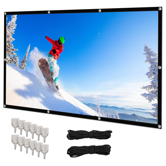 Ultimaxx 120 Inch Foldable Projector Screen (16:9) with Hooks & Rope
