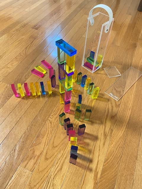 JENGA - CLEAR w/ MULTI COLOR CUBES