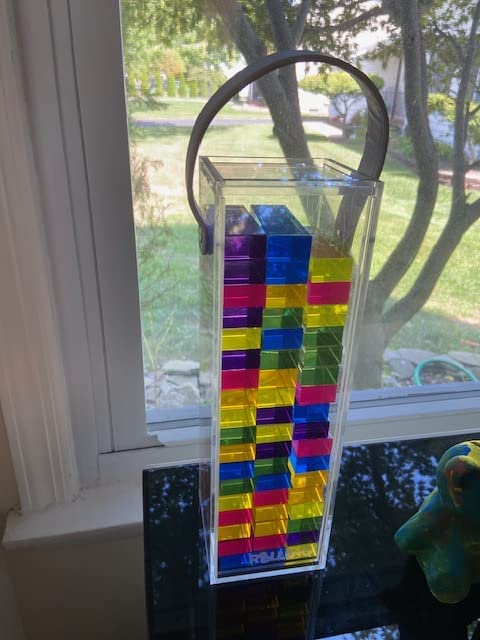 JENGA - CLEAR w/ MULTI COLOR CUBES