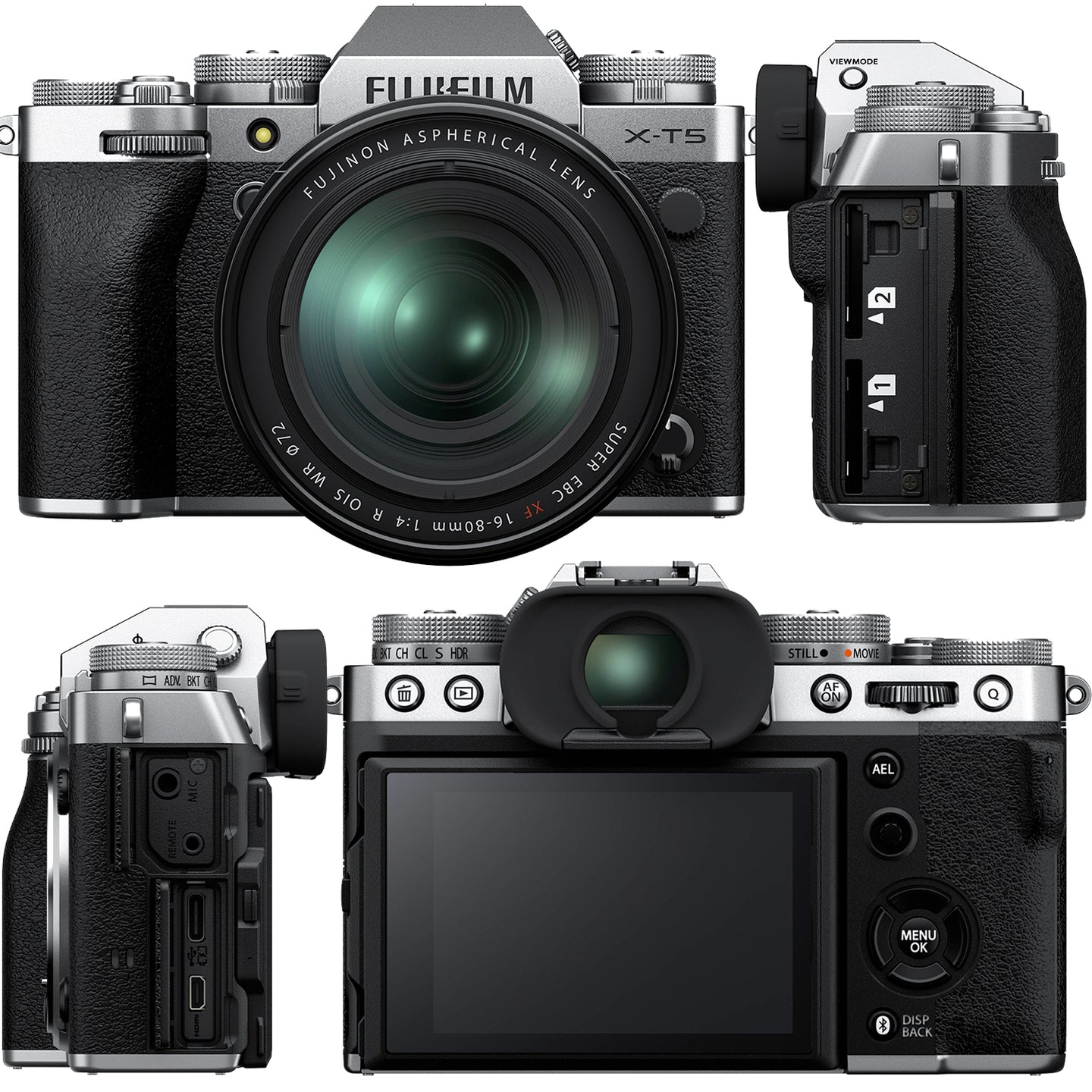 Ultimaxx Essential FUJIFILM X-T5 with 16-80mm Lens (Silver) Bundle - Includes: 32GB Extreme Pro Memory Card, Replacement Battery, Protective UV Filter & More (24pc Bundle)