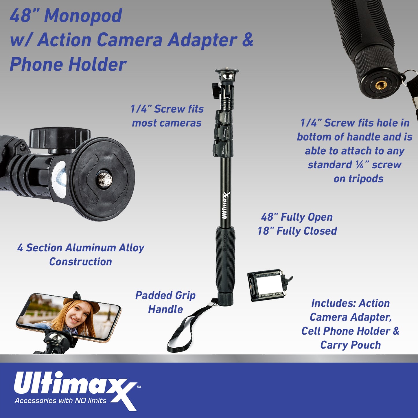 Ultimaxx Starter Sigma 150-600mm f/5-6.3 Lens Bundle (F-Mount) - Includes: Protective UV Filter, Lightweight 48? Monopod, Universal Lens Cap Keeper & More (12pc Bundle)