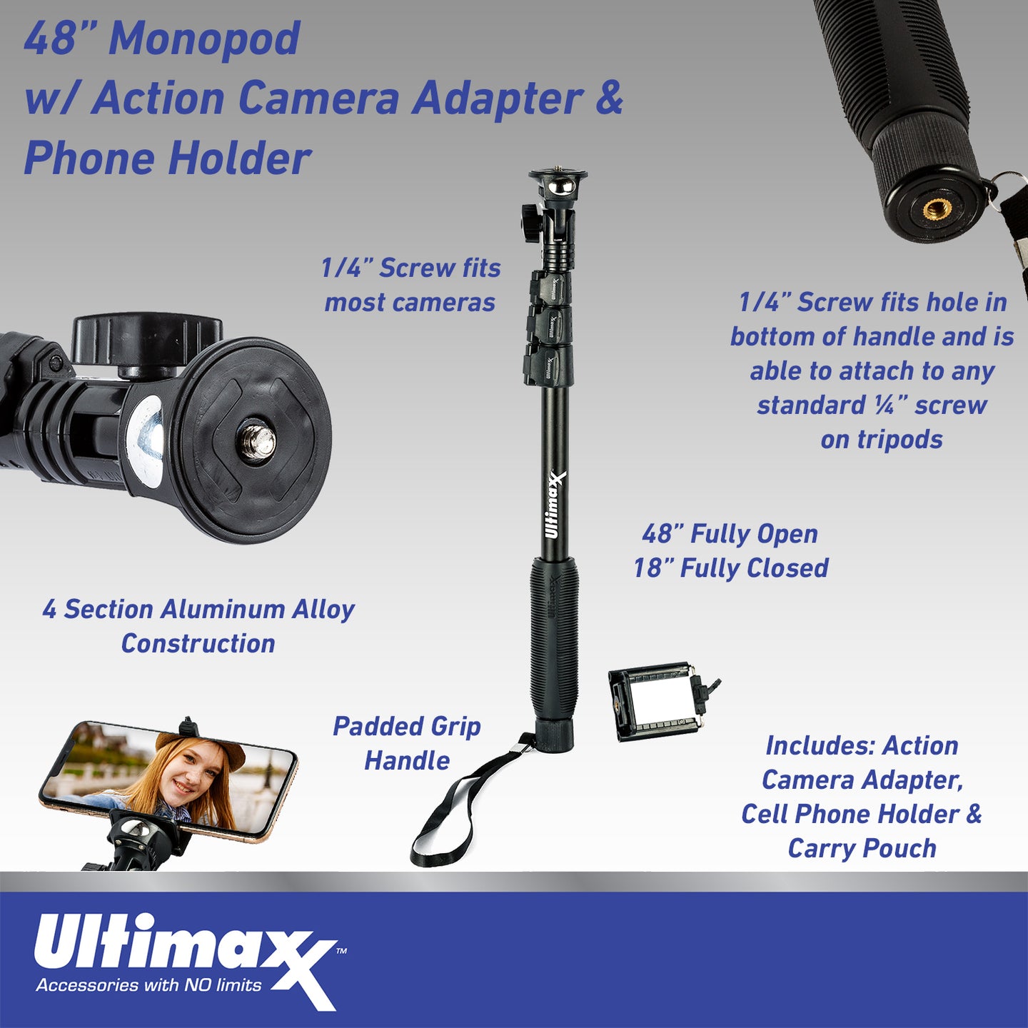 Ultimaxx Starter Sigma 150-600mm f/5-6.3 Lens Bundle (F-Mount) - Includes: Protective UV Filter, Lightweight 48? Monopod, Universal Lens Cap Keeper & More (12pc Bundle)