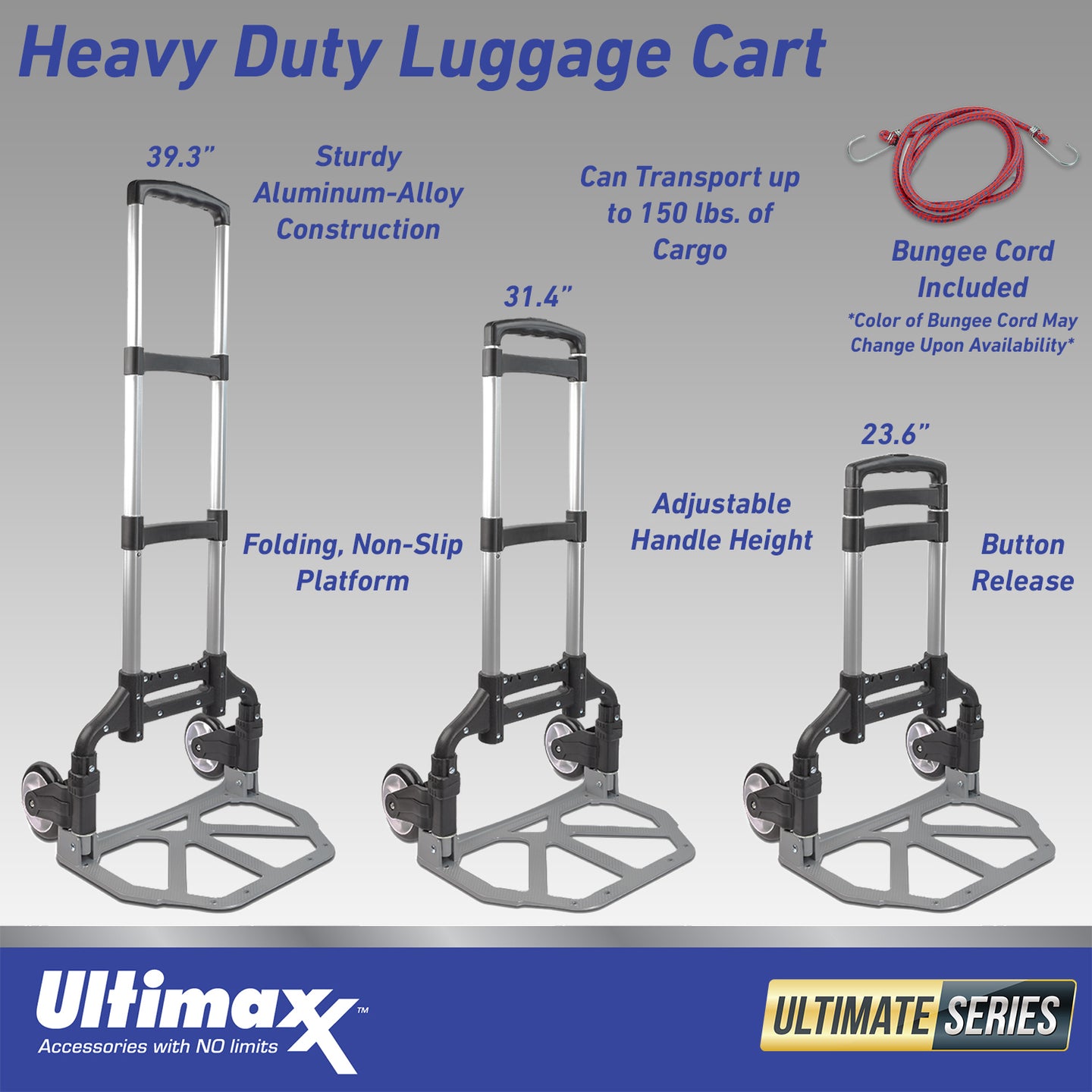 Ultimaxx Folding Heavy Duty Cart with Bungee Cord