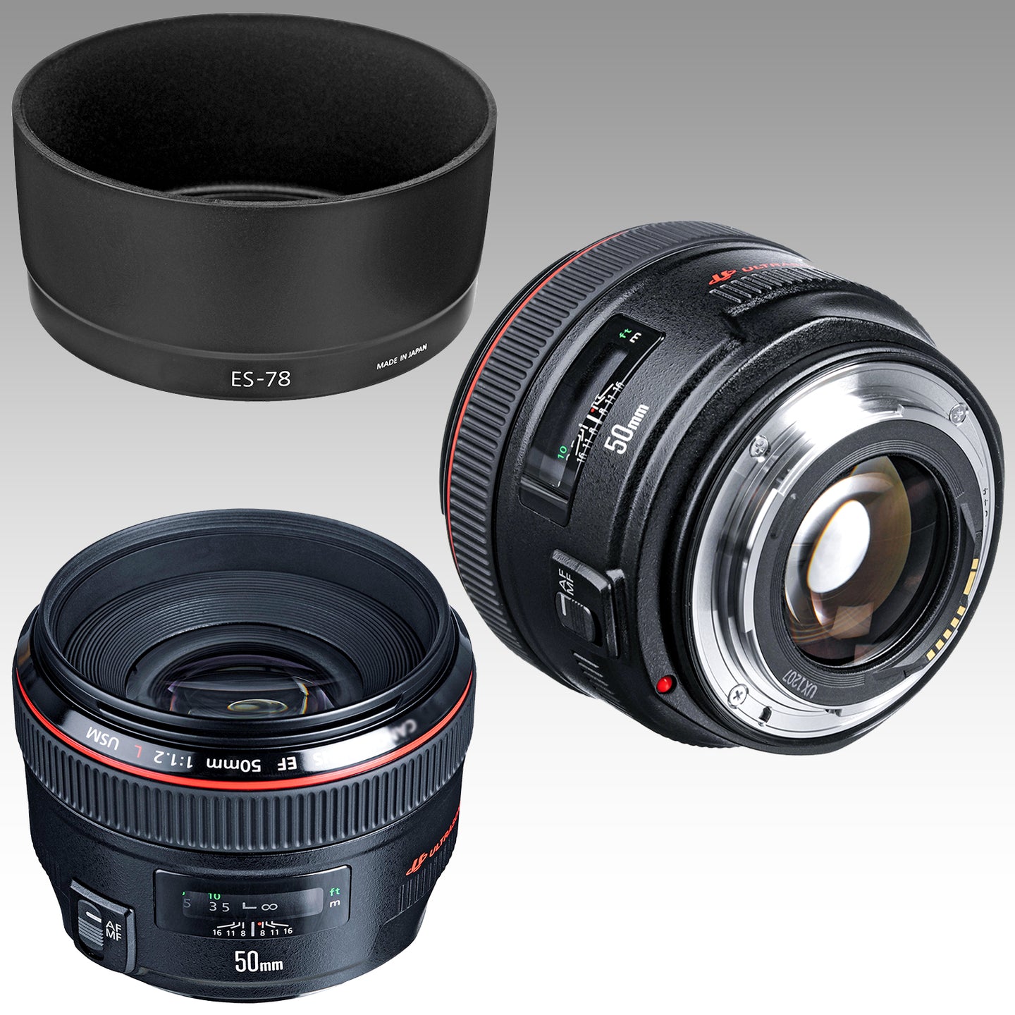 Ultimaxx Essential Canon EF 50mm f/1.2L USM Autofocus Lens Bundle - Includes: Protective UV Filter, 0.43x Wide-Angle Lens Attachment & More (12pc Bundle)