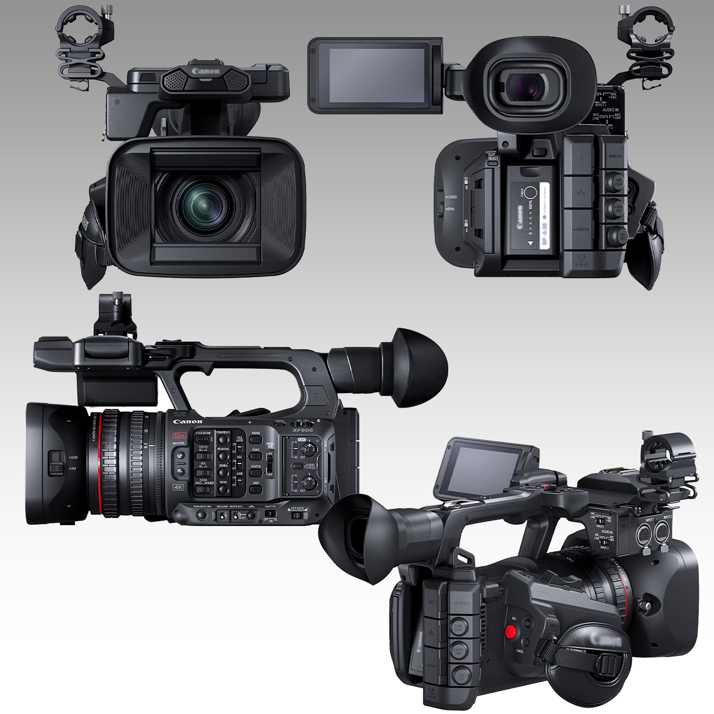 Ultimaxx Essential Canon XF605 UHD 4K HDR Pro Camcorder Bundle - Includes: 2x 128GB Extreme Memory Cards, Mini Condenser Microphone & More (22pc Bundle)