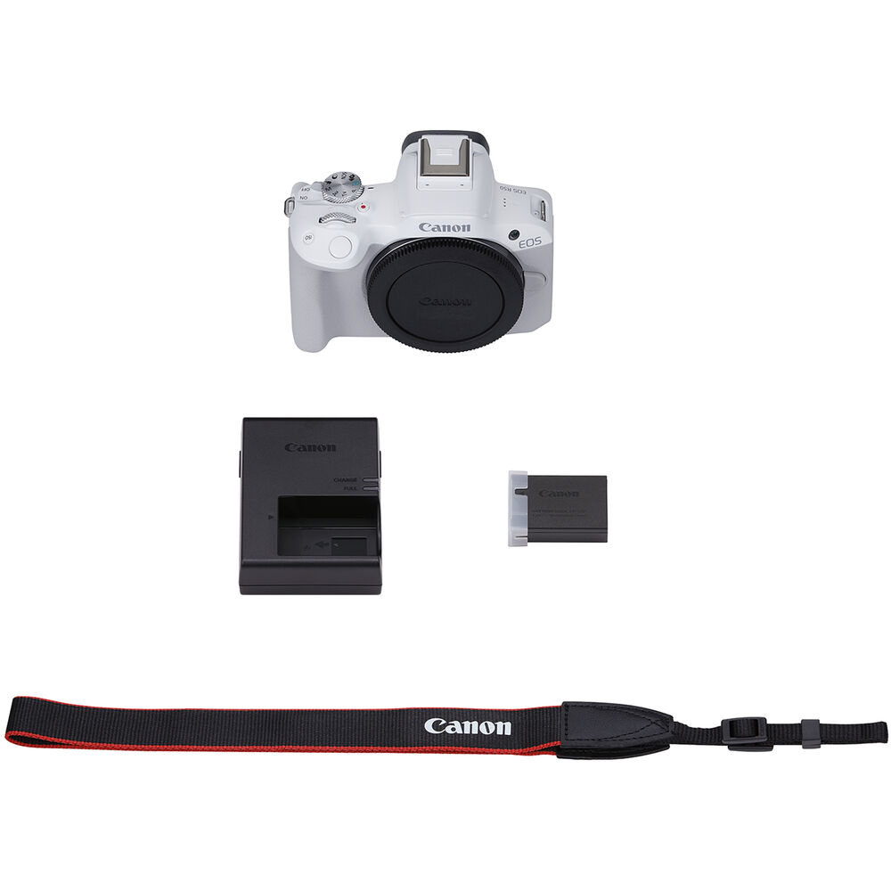 Canon EOS R50 Mirrorless Camera (Body, White)