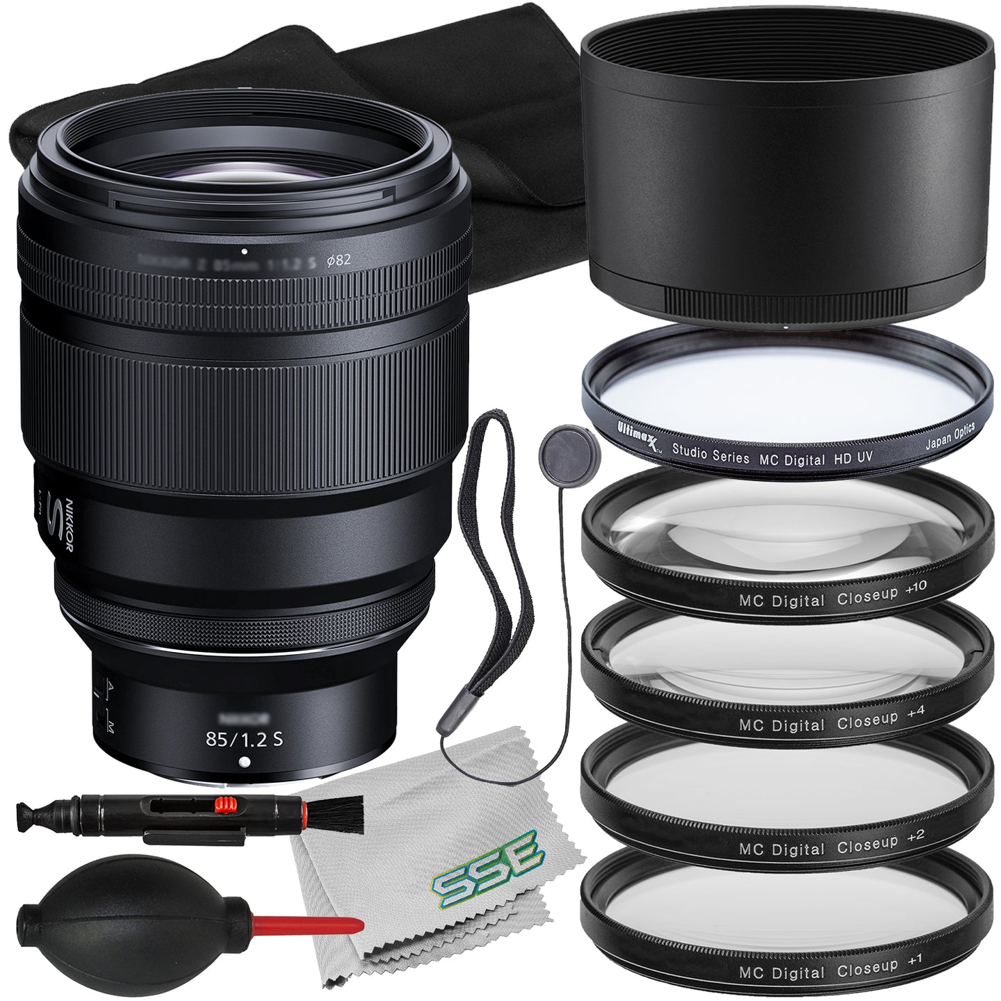 Ultimaxx Essential Nikon NIKKOR Z 85mm f/1.2 S Lens Bundle - Includes: 4PC Macro Close-Up Filter Kit (+1, +2, +4, +10 Diopter), Protective UV Filter & More (14pc Bundle)