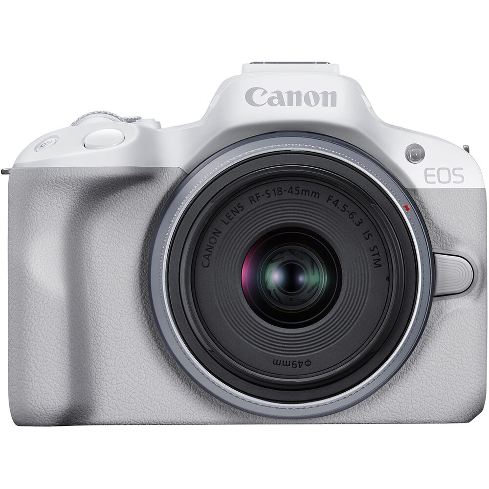 Canon EOS R50 Mirrorless Camera w/ 18-45mm and 55-210mm Lenses (White) PPCKIT